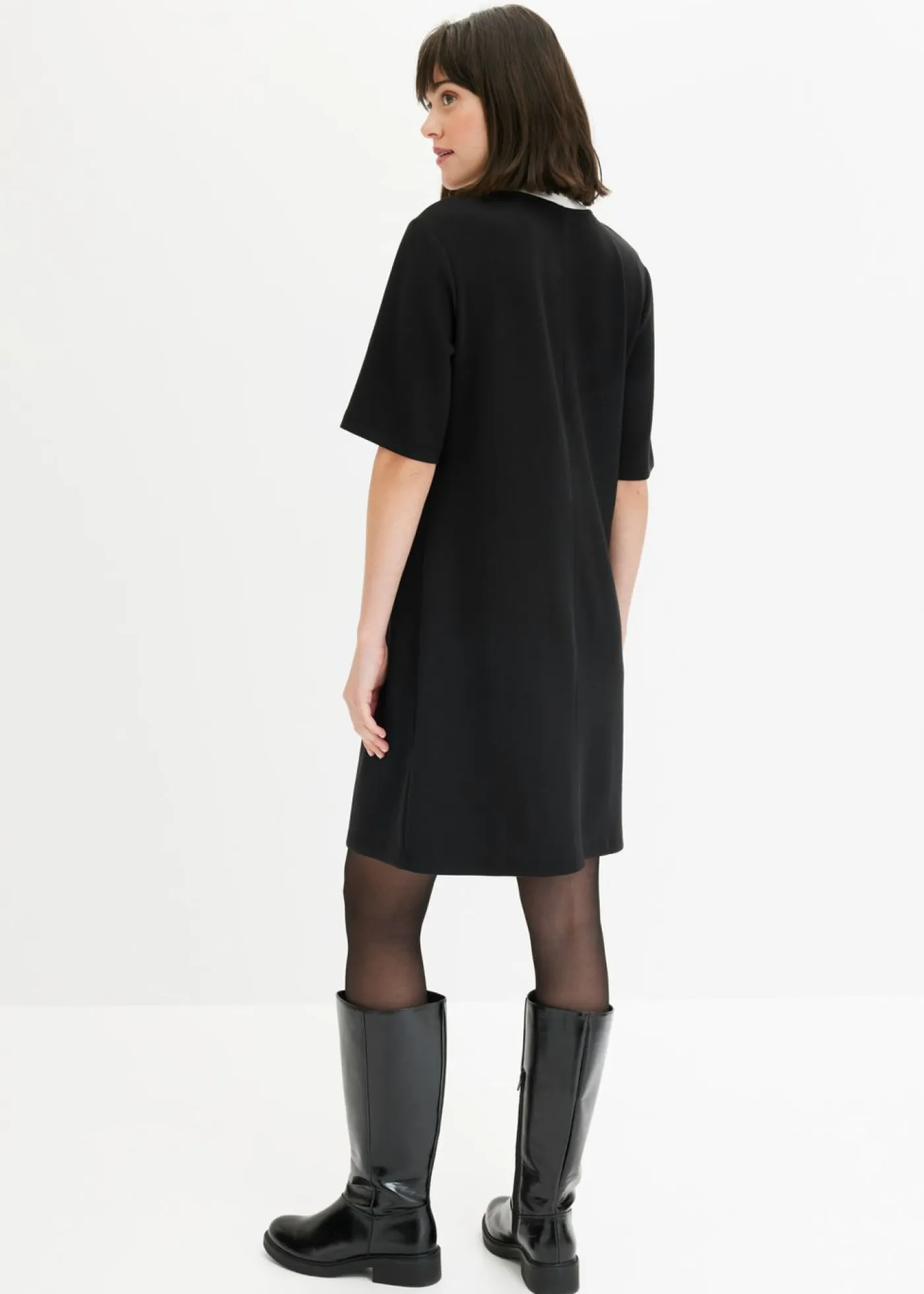 Best Vestido corto de neopreno con cuello alto Mujer Esenciales|Vestidos