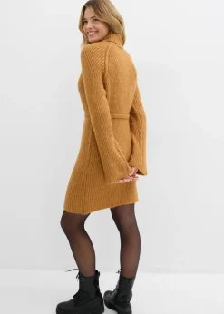 Clearance Vestido corto de punto acanalado con cuello vuelto Mujer Vestidos|Ropa De Punto