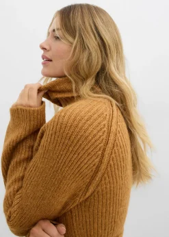 Clearance Vestido corto de punto acanalado con cuello vuelto Mujer Vestidos|Ropa De Punto