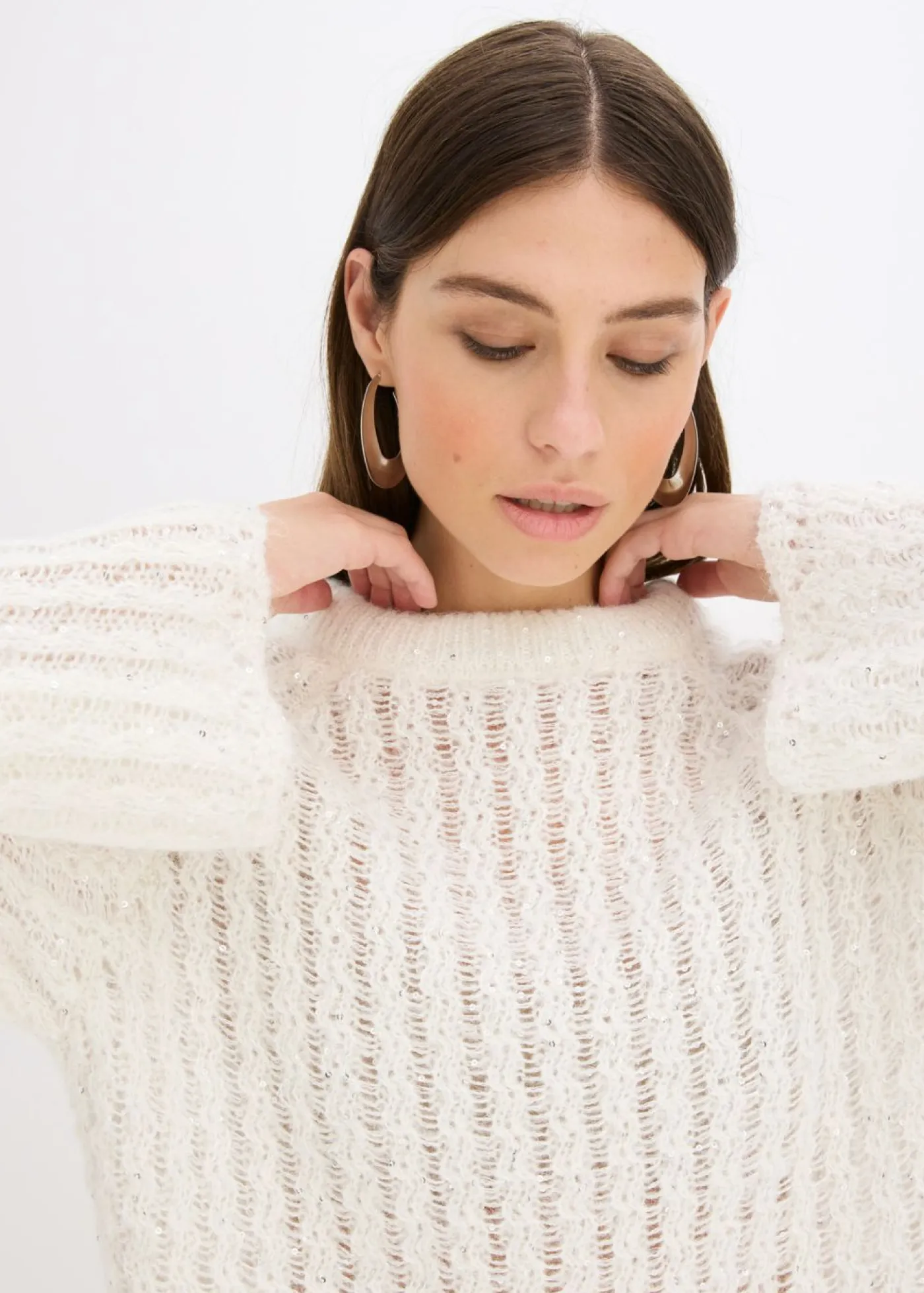 Best Vestido corto de punto con lazo de satén y ligeras transparencias Mujer Vestidos|Ropa De Punto