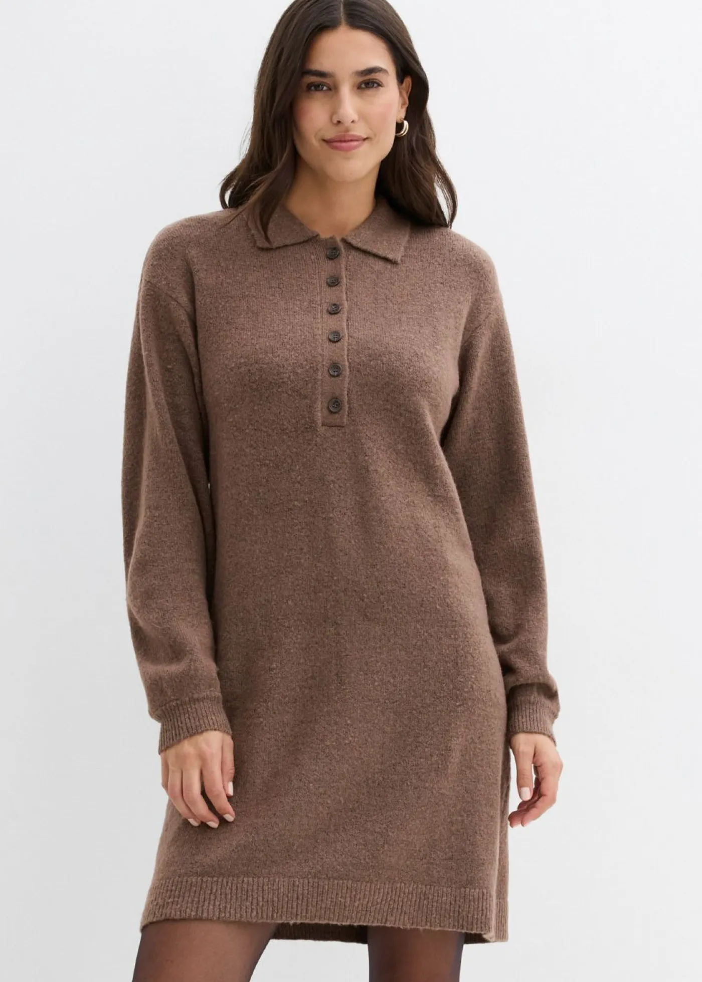 Hot Vestido corto de punto con botones Mujer Vestidos|Ropa De Punto