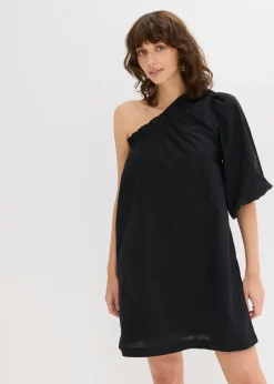 Vestido de algodón con un hombro al descubierto Mujer Vestidos