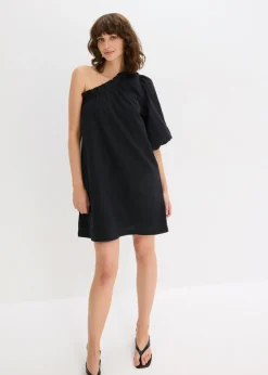 Vestido de algodón con un hombro al descubierto Mujer Vestidos