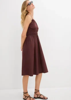 Outlet Vestido de algodón orgánico puro con tirantes Mujer Vestidos