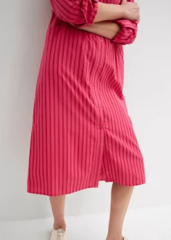 Sale Vestido de algodón puro con cuello de camisa Mujer Vestidos|Novedades