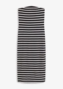 New Vestido de canalé tipo bandeau Mujer Vestidos