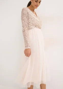 New Vestido de cóctel con bordado de lentejuelas Mujer Vestidos|Novedades