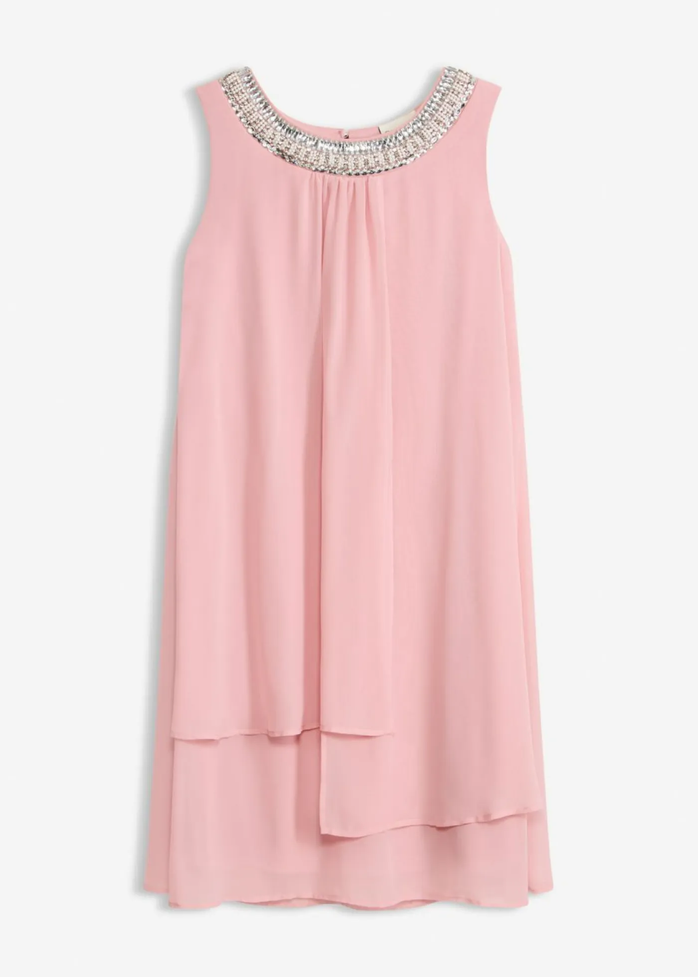 New Vestido de gasa con aplicación de piedras Mujer Vestidos|Novedades