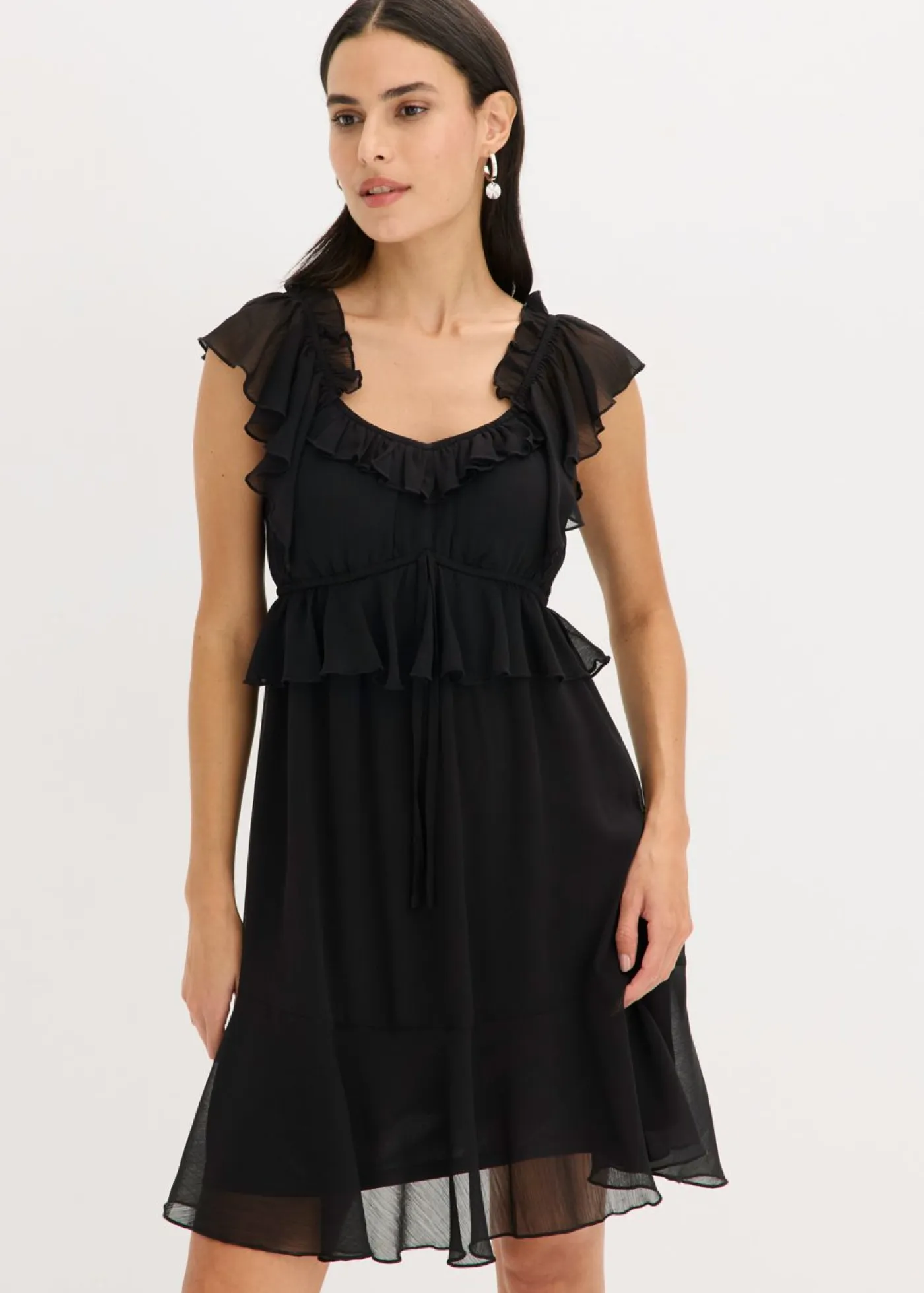 Vestido de gasa con corte en A Mujer Vestidos