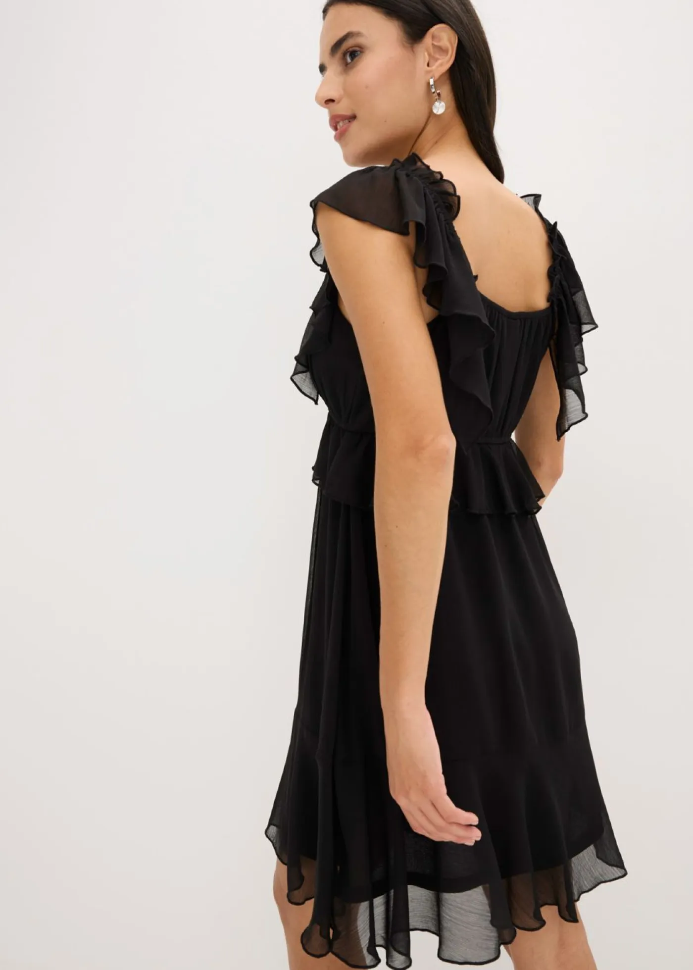 Vestido de gasa con corte en A Mujer Vestidos