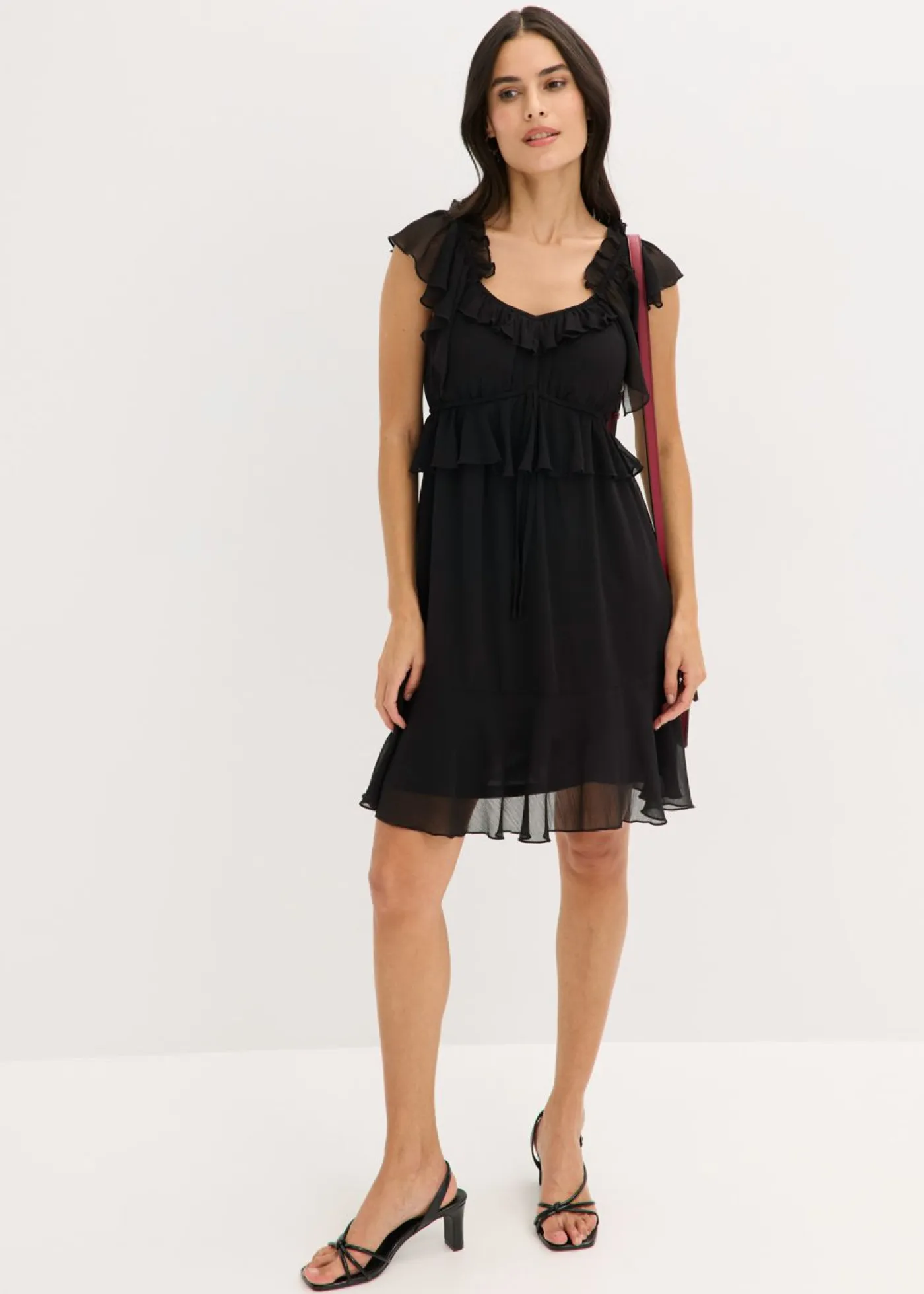 Vestido de gasa con corte en A Mujer Vestidos