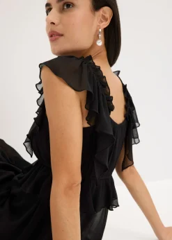 Vestido de gasa con corte en A Mujer Vestidos