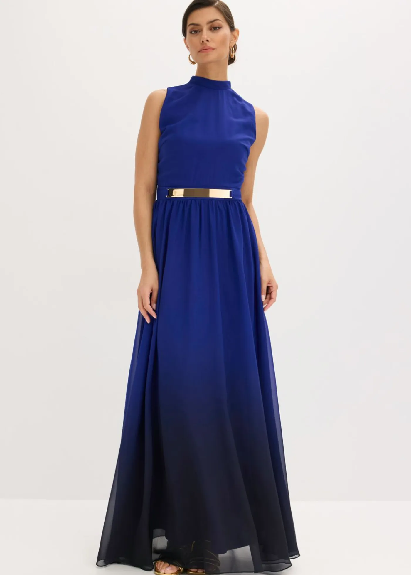 Sale Vestido de gasa con cuello e inserción en la cintura Mujer Vestidos|Ropa Elegante