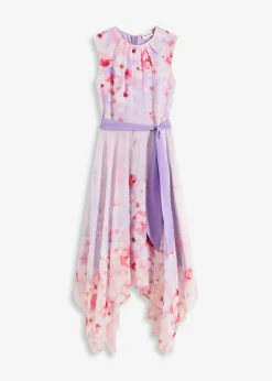 Vestido de gasa con dobladillo asimétrico y cordón Mujer Vestidos|Ropa Elegante