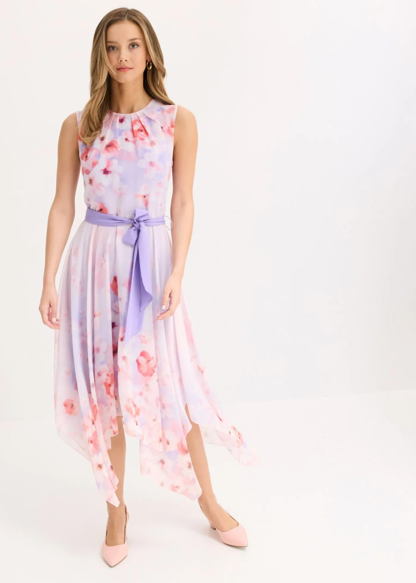 Vestido de gasa con dobladillo asimétrico y cordón Mujer Vestidos|Ropa Elegante
