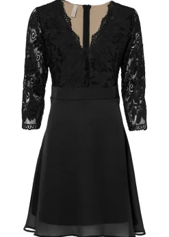 Vestido de gasa con encaje Mujer Vestidos|Ropa Elegante