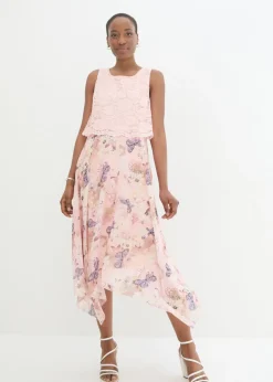 Discount Vestido de gasa con encaje fino Mujer Vestidos|Novedades