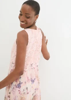 Discount Vestido de gasa con encaje fino Mujer Vestidos|Novedades