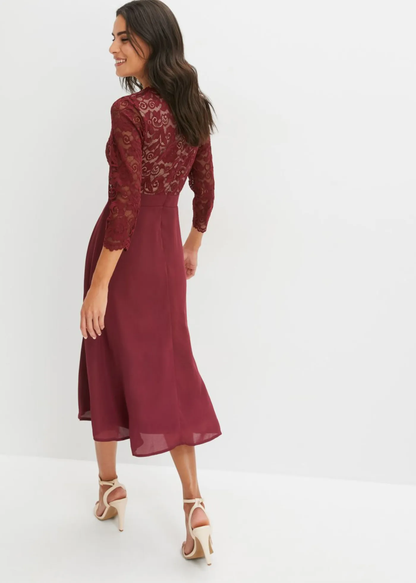 Hot Vestido de gasa con encaje Mujer Vestidos|Ropa Elegante