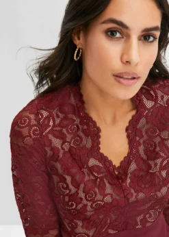 Hot Vestido de gasa con encaje Mujer Vestidos|Ropa Elegante