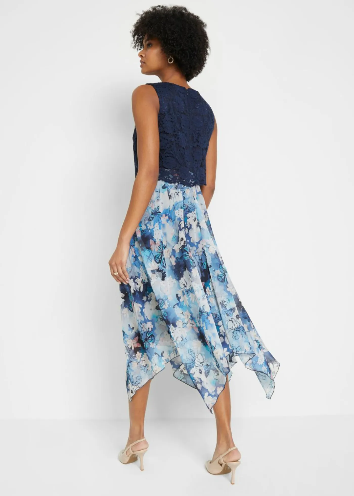 Online Vestido de gasa con encaje fino Mujer Vestidos|Novedades