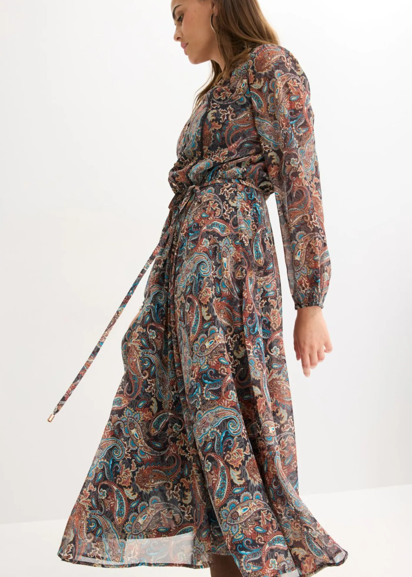 Best Vestido de gasa con patrón de paisley Mujer Vestidos|Tallas Pequeñas