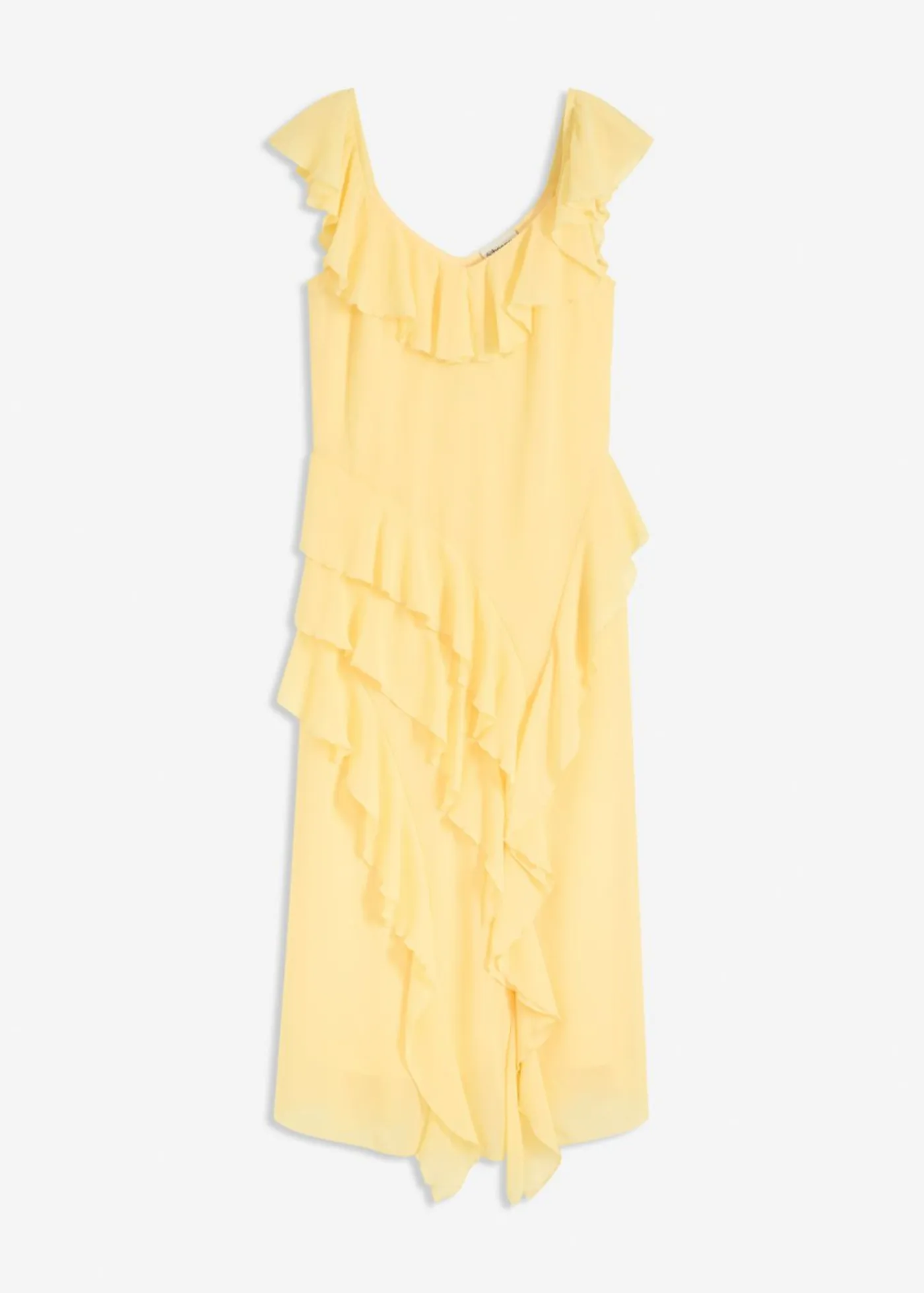 Sale Vestido de gasa con tirantes y volantes Mujer Vestidos|Ropa Elegante