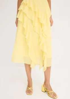 Sale Vestido de gasa con tirantes y volantes Mujer Vestidos|Ropa Elegante