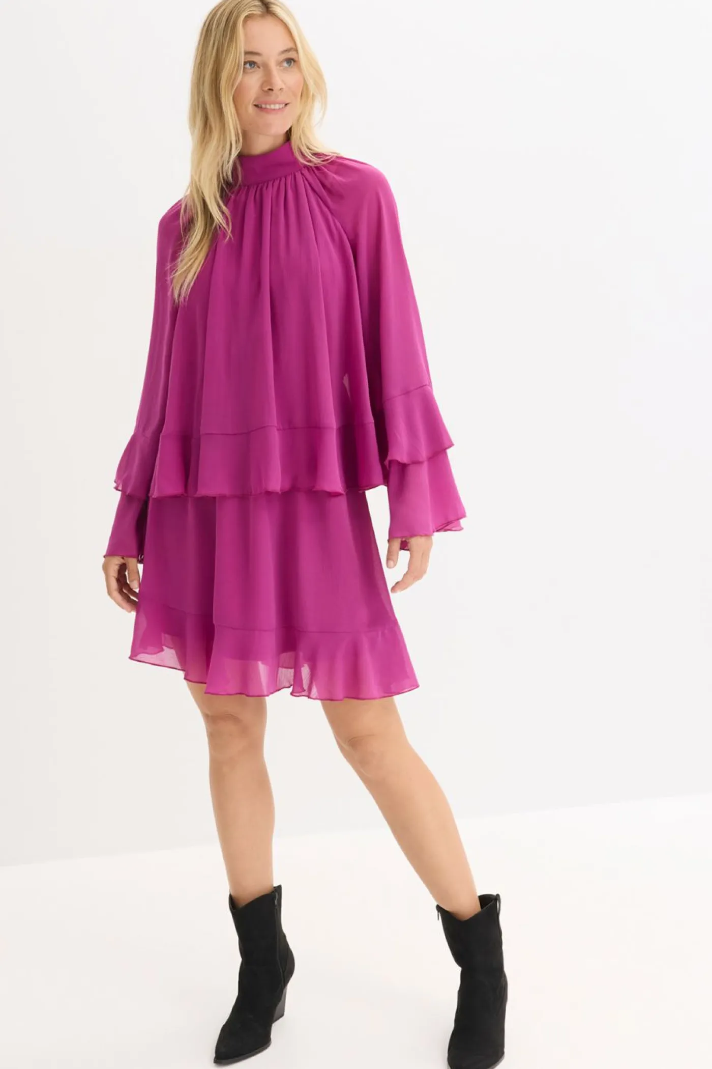 Online Vestido de gasa con volantes Mujer Vestidos