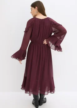 Clearance Vestido de gasa con volantes Mujer Vestidos