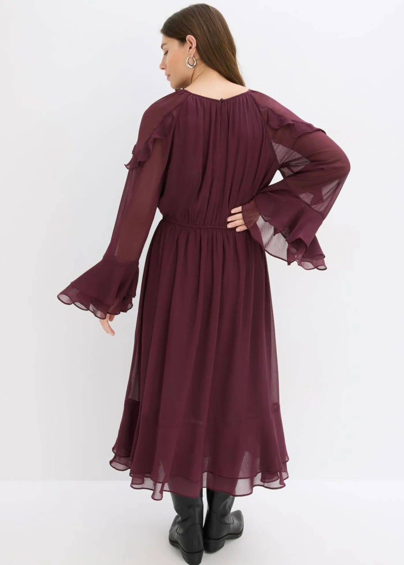 Clearance Vestido de gasa con volantes Mujer Vestidos