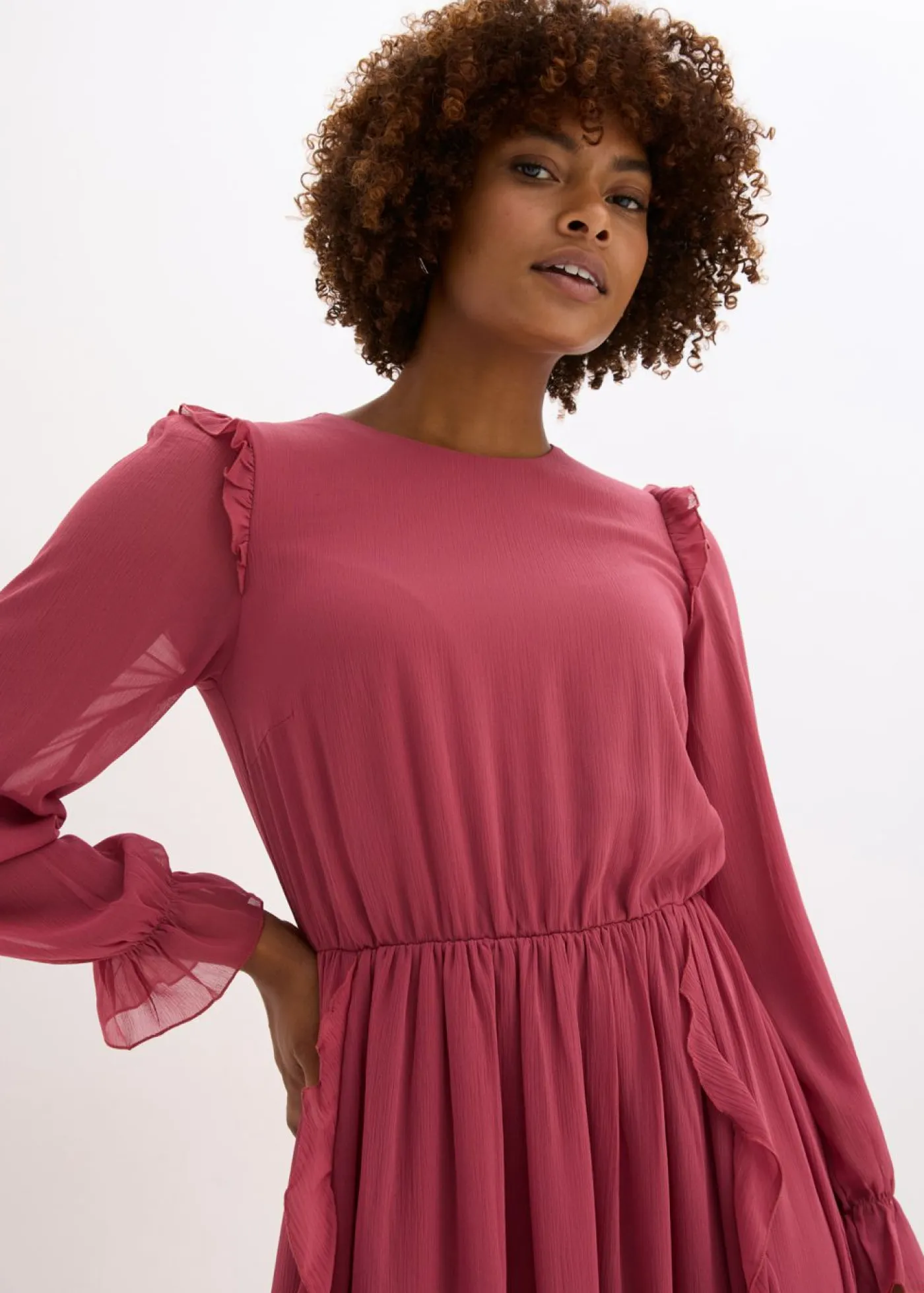 New Vestido de gasa con volantes Mujer Vestidos