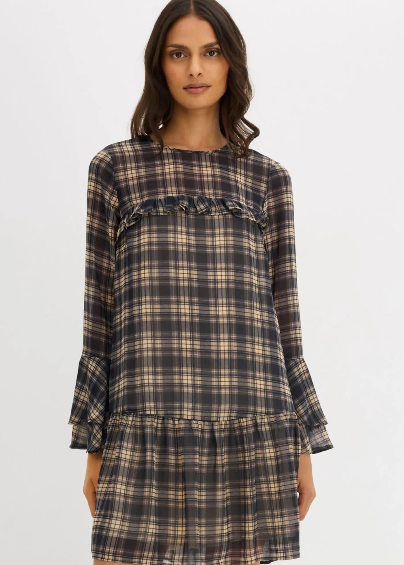 Sale Vestido de gasa con volantes Mujer Vestidos