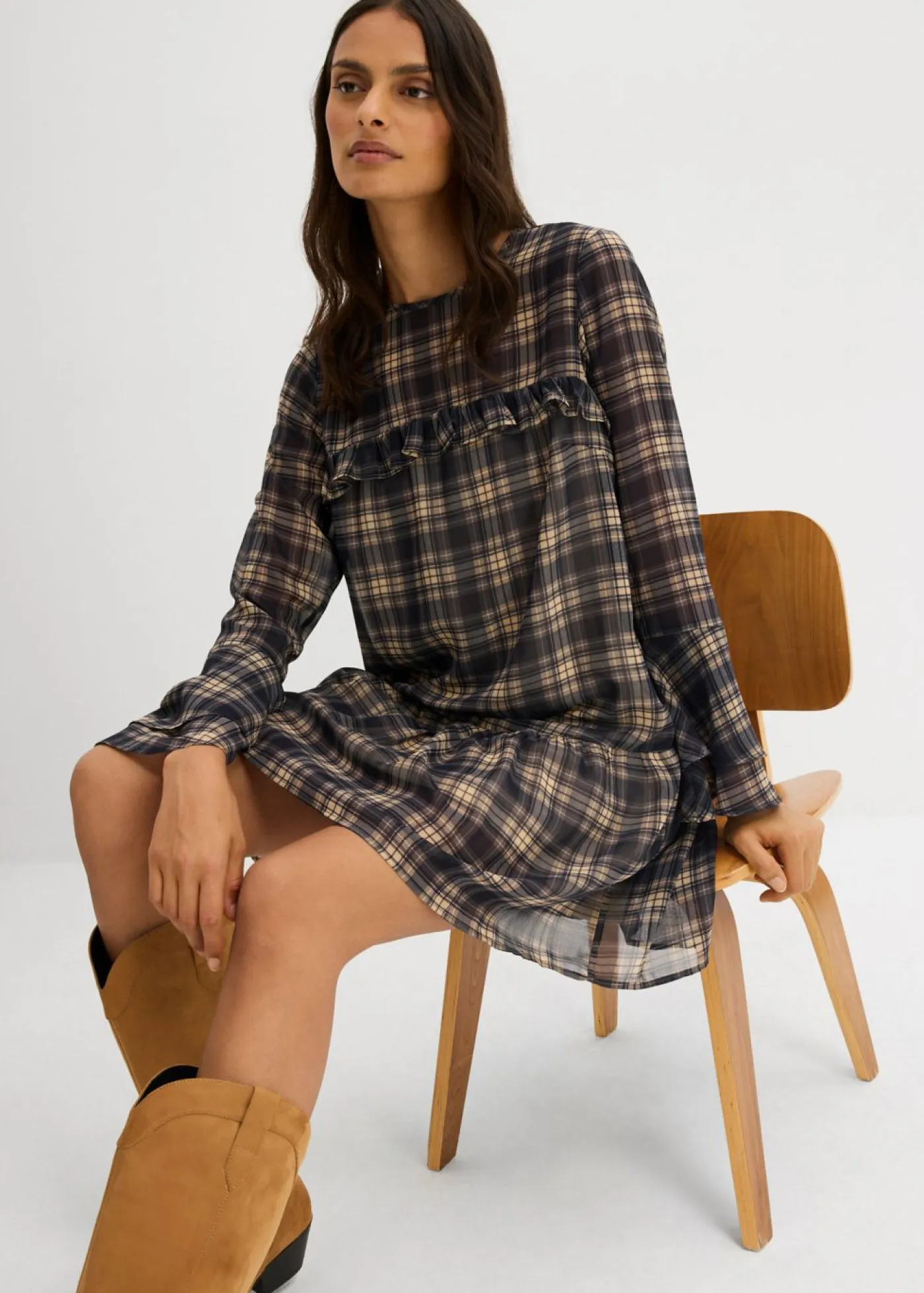 Sale Vestido de gasa con volantes Mujer Vestidos