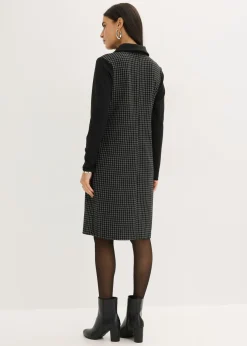 Online Vestido de jacquard con cuello en contraste Mujer Vestidos