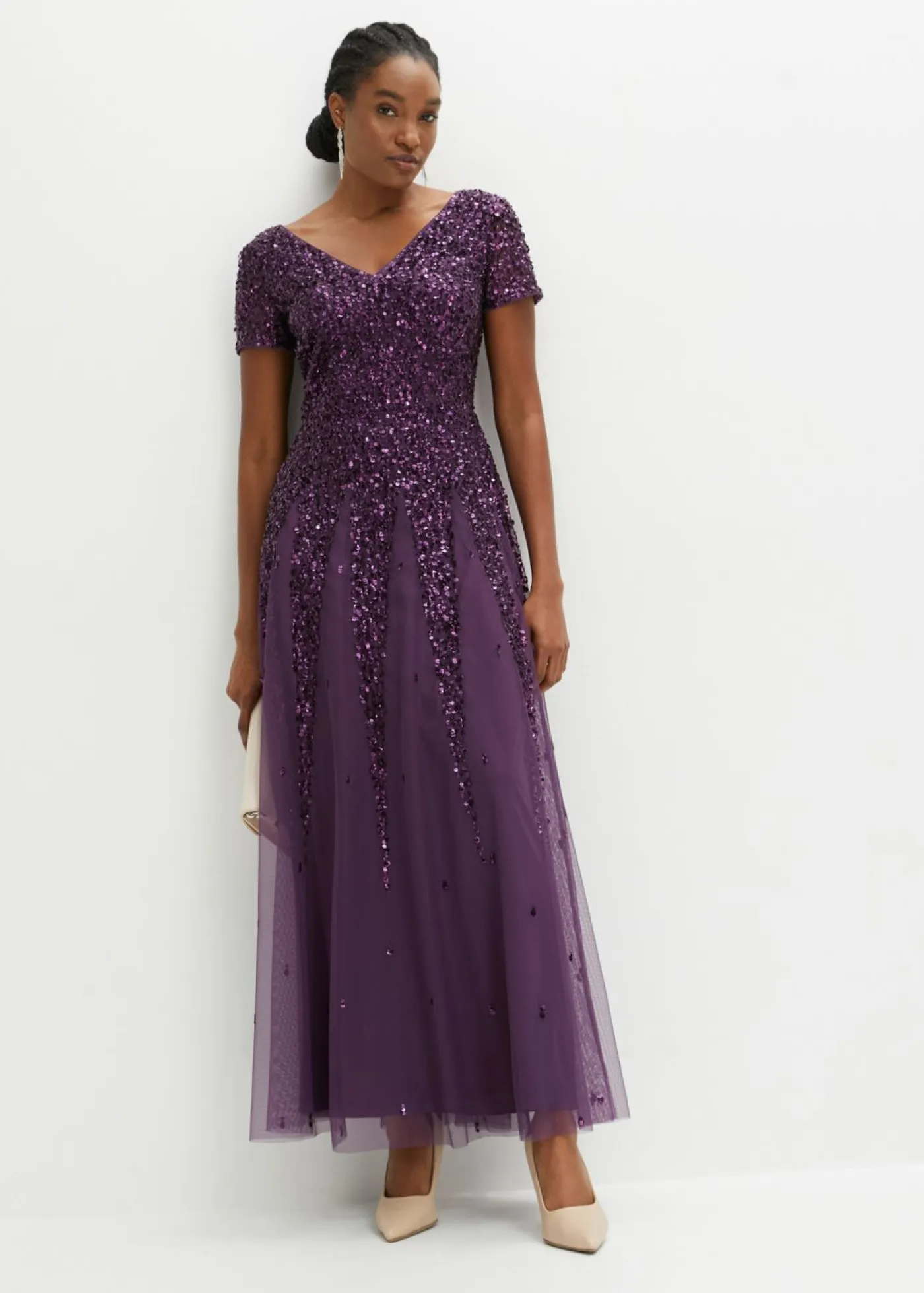 Outlet Vestido de lentejuelas Mujer Tallas Pequeñas