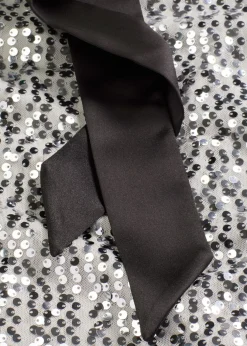 Clearance Vestido de lentejuelas con detalle de lazo Mujer Vestidos