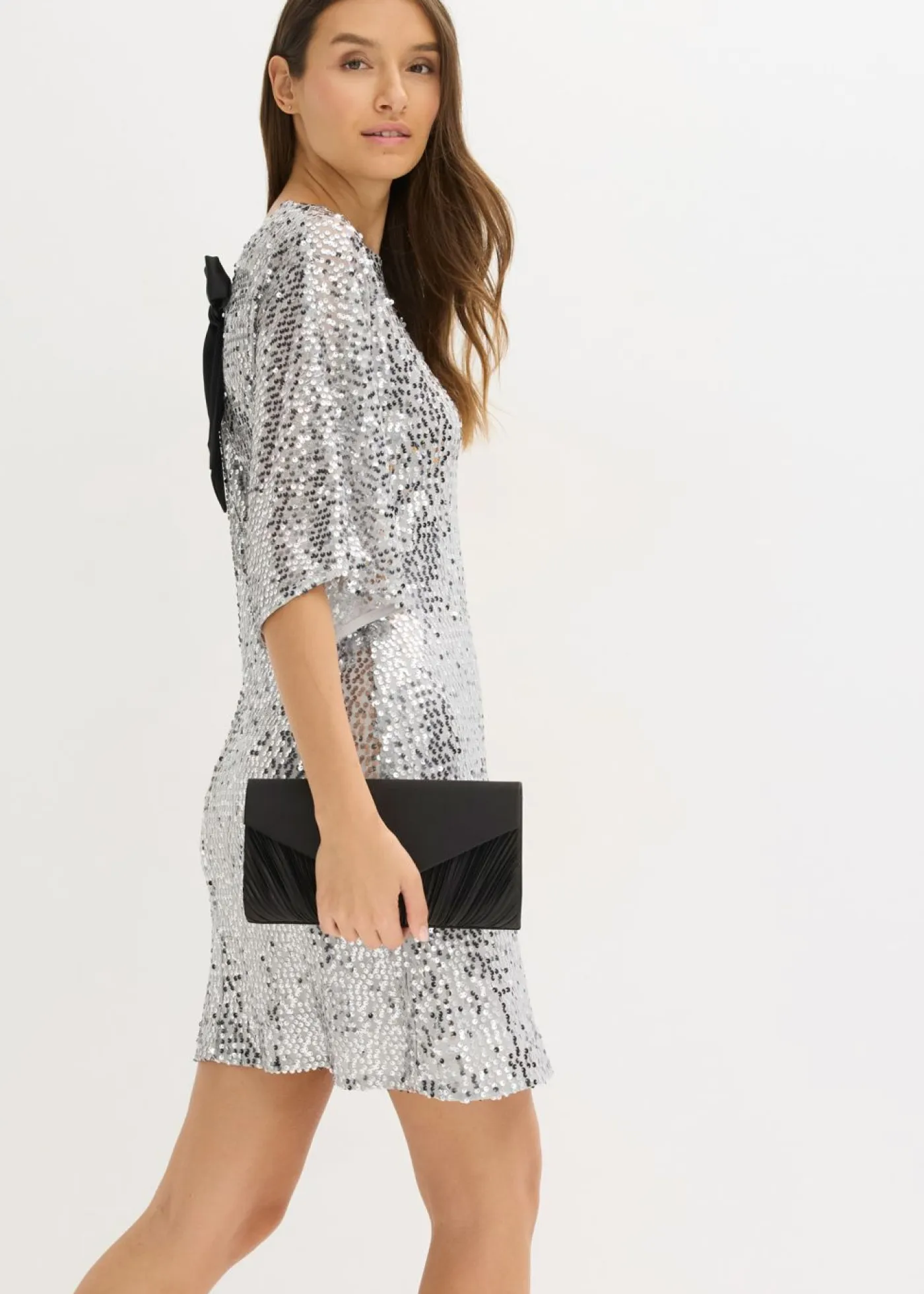Clearance Vestido de lentejuelas con detalle de lazo Mujer Vestidos