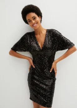 New Vestido de lentejuelas con escote profundo Mujer Vestidos|Tallas Pequeñas