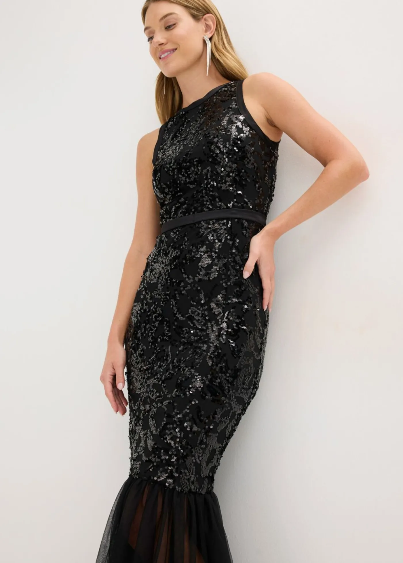Best Vestido de lentejuelas con volante Mujer Vestidos|Ropa Elegante