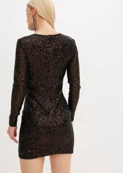 Best Vestido de lentejuelas con hombreras Mujer Vestidos