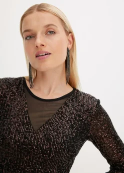 Best Vestido de lentejuelas con hombreras Mujer Vestidos