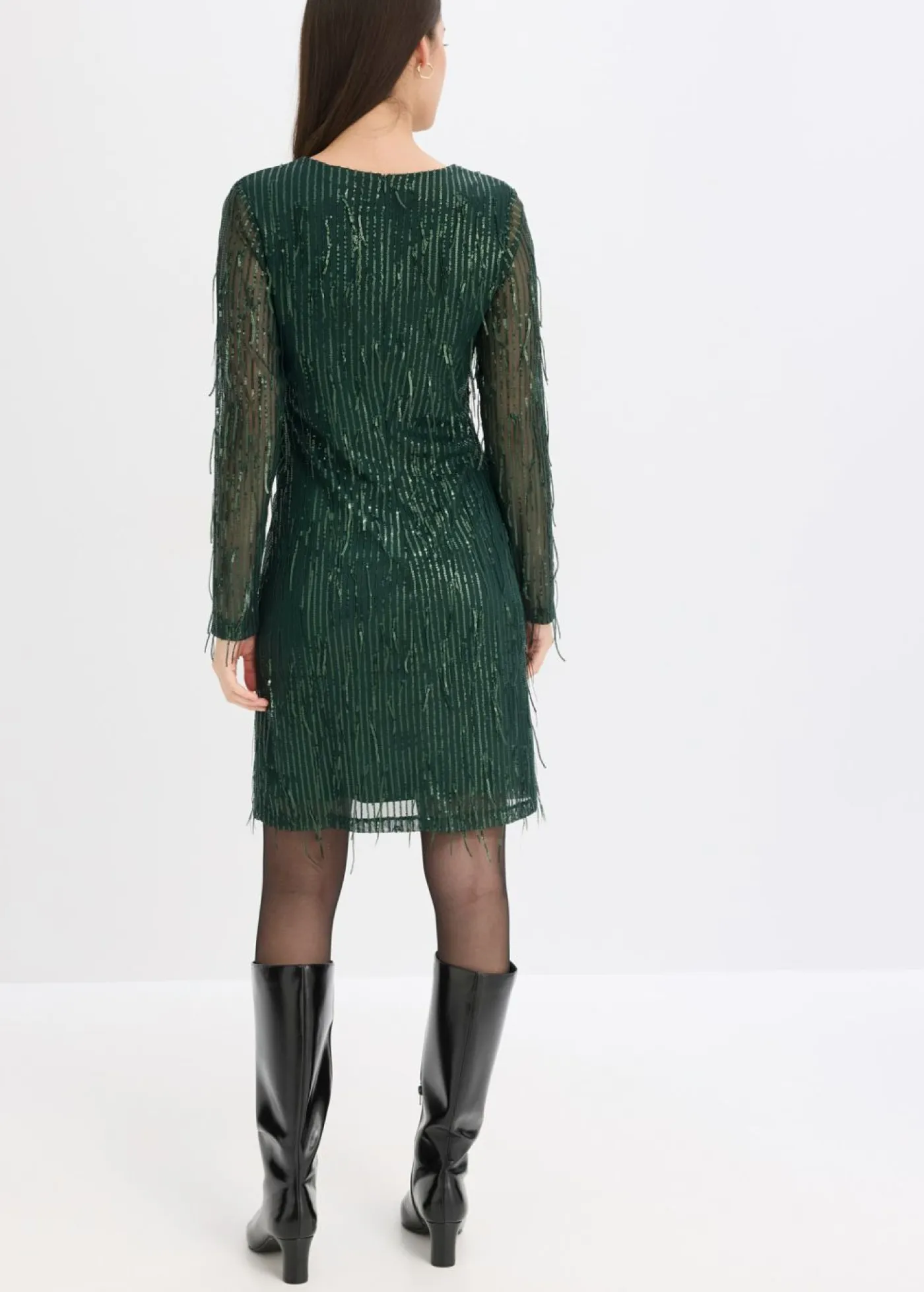 Vestido de lentejuelas con flecos Mujer Vestidos