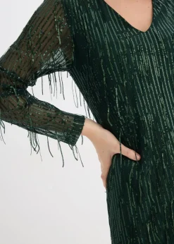 Vestido de lentejuelas con flecos Mujer Vestidos