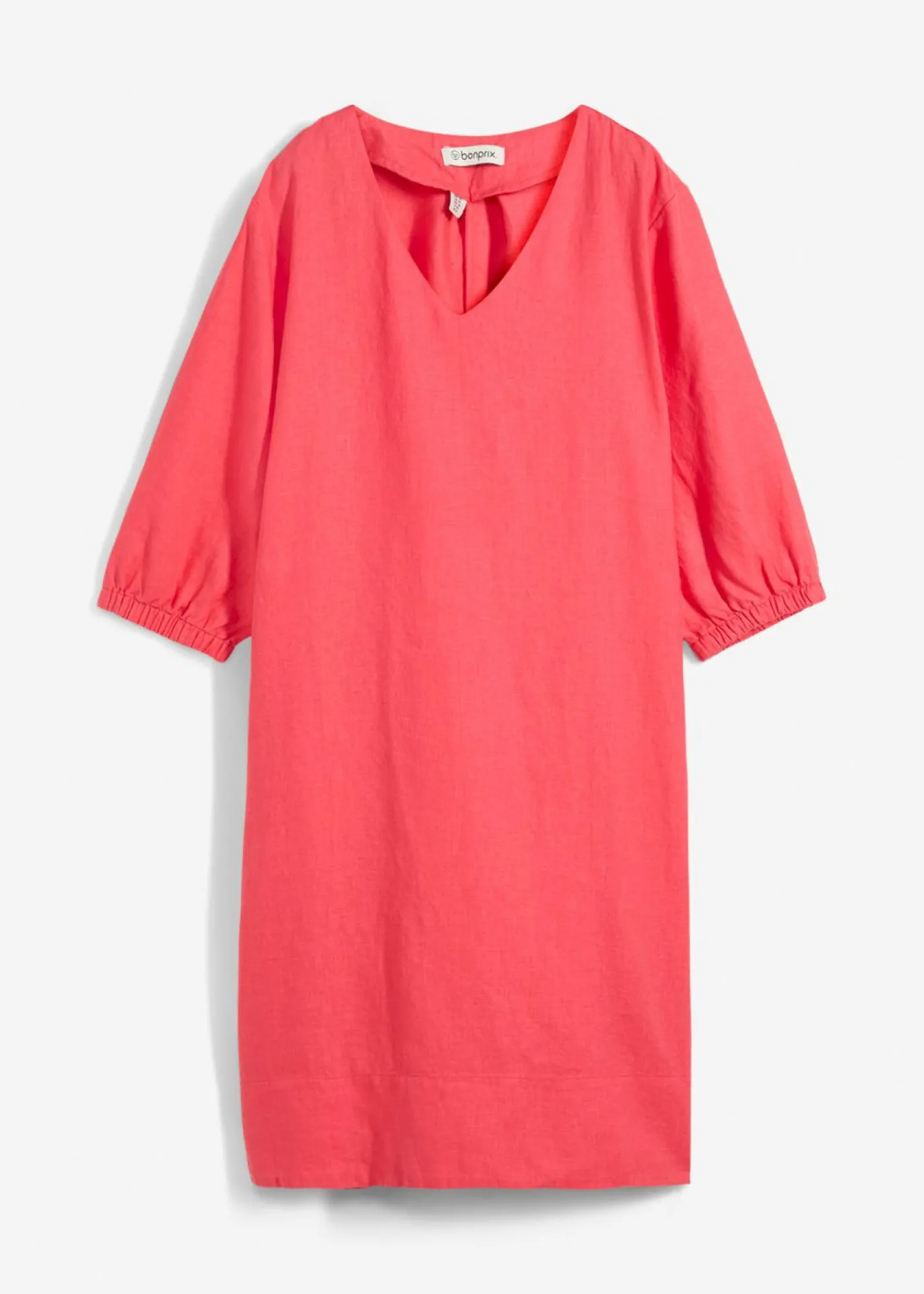 Vestido de lino puro con mangas 3/4 Mujer Premium|Vestidos