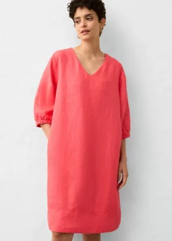 Vestido de lino puro con mangas 3/4 Mujer Premium|Vestidos