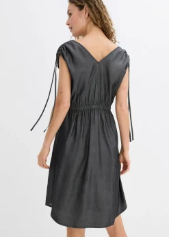 New Vestido de lyocell liso Mujer Vestidos