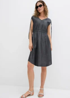 New Vestido de lyocell liso Mujer Vestidos