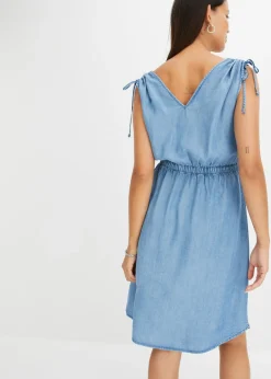 Sale Vestido de lyocell liso Mujer Vestidos