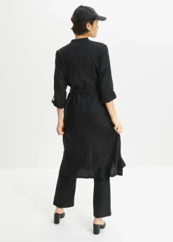 Sale Vestido de mezcla de lino y viscosa con bolsillos Mujer Vestidos|Novedades